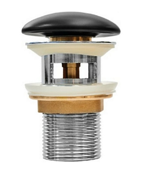 Выпуск для умывальника с переливом OptimaHome IDDIS черный матовый